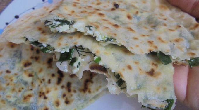 Turkish tortillas with cheese and herbs