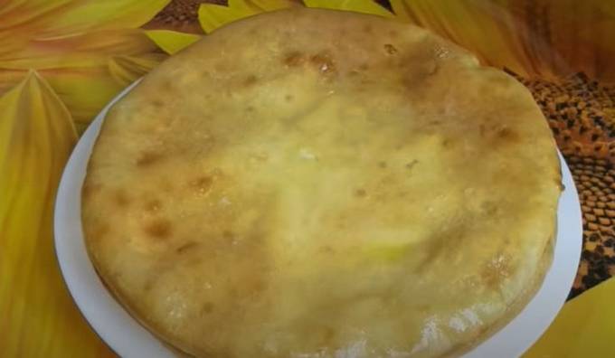 Tortilla with cheese and potatoes in the oven