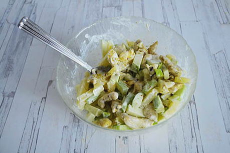 Chicken, pineapple, apple and celery salad
