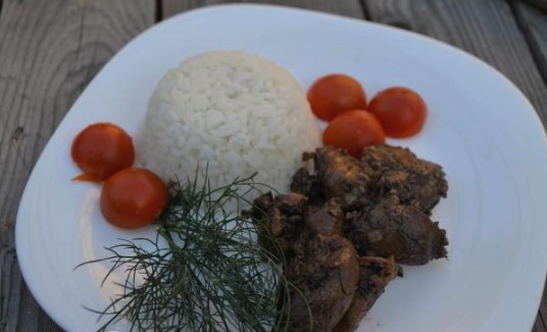 Chicken liver in cream in a slow cooker