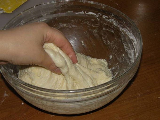 Dough for manti in a double boiler
