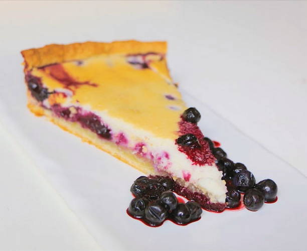 Frozen blueberry open pie