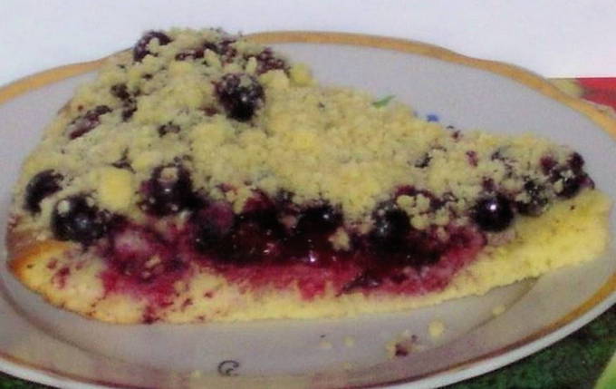 Sweet cake with black currant