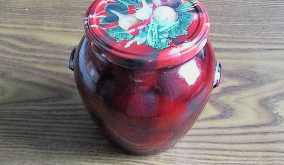 Red cherry plum jam with seeds for the winter