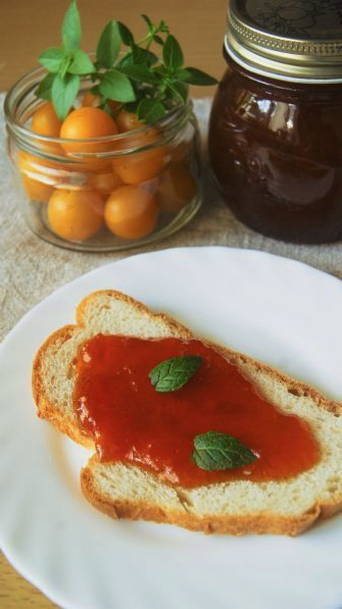 Cherry plum jam in a slow cooker