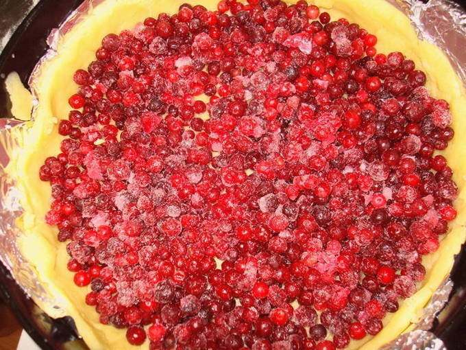 Lingonberry milk pie